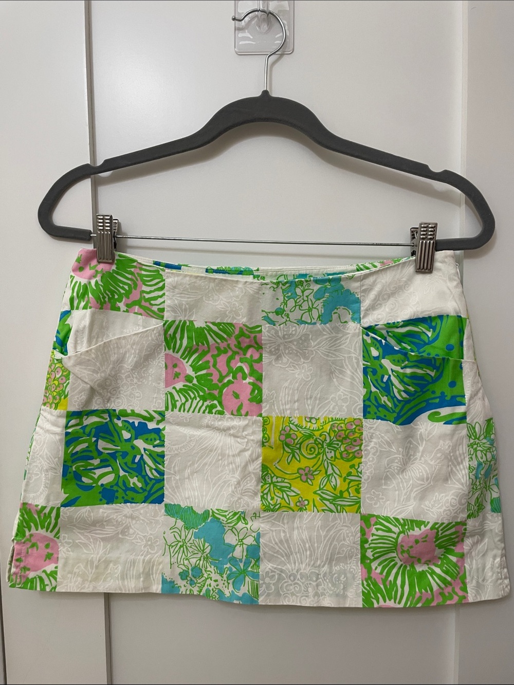Lilly Pulitzer Patchwork Floral Mini Skort - Green/Pink/Blue/Yellow